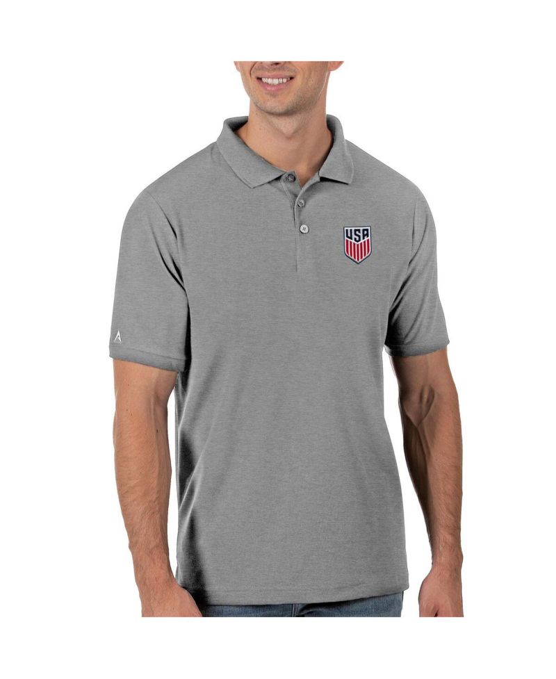 Men's Gray USMNT Legacy Pique Polo Shirt
