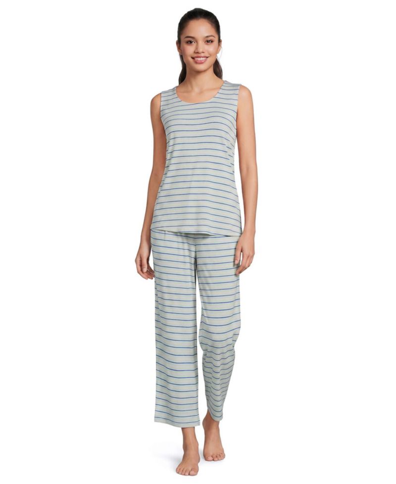 Women's Sleeveless Tank, Pants and Robe Pajama Set