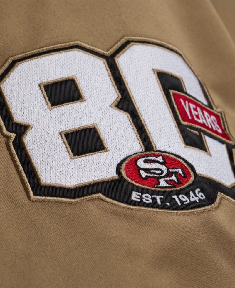 Men's Mitchell Ness Gold San Francisco 49ers 80th Anniversary Heavyweight Satin Full-snap Jacket