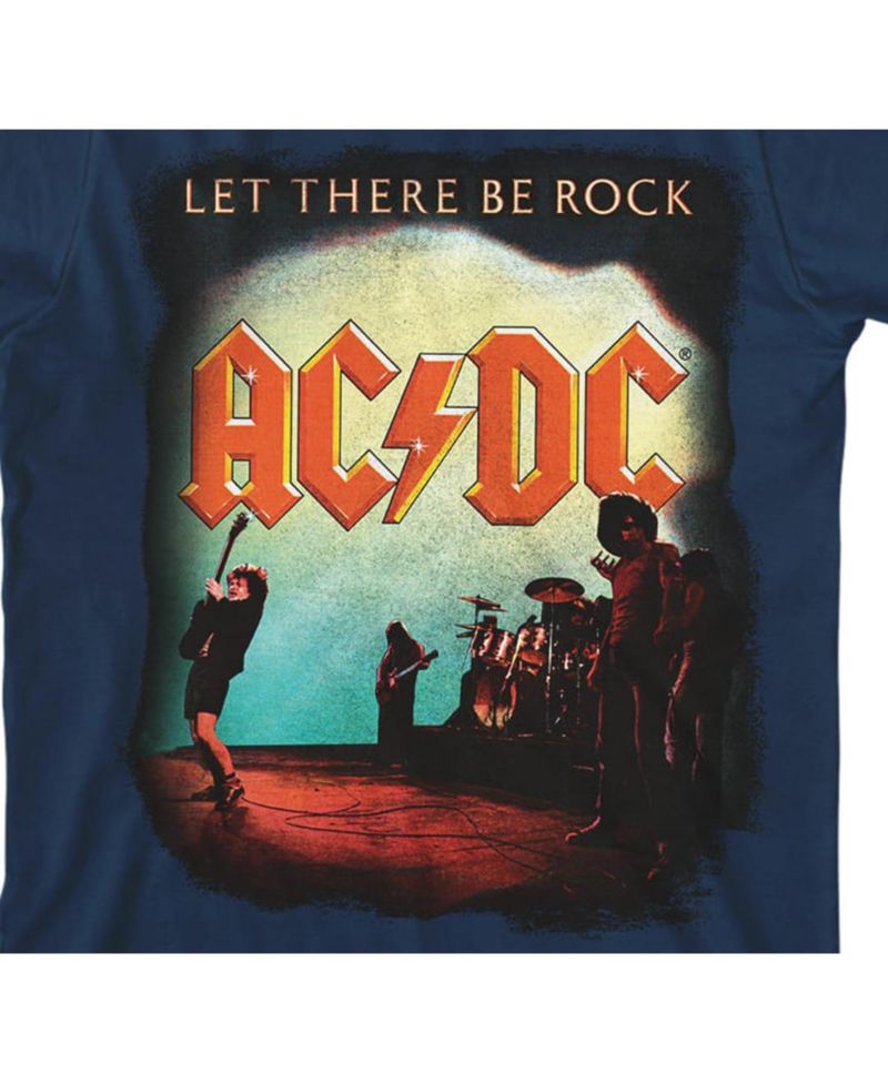 Let There Be Rock Navy Boy's Short-Sleeve T-shirt-XS