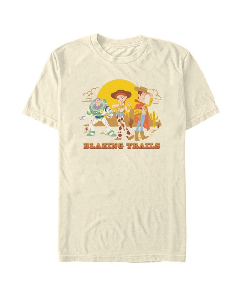 Men's Disney Pixar Toy Story Woody and Jessie Around the World Travel Graphic T-Shirt