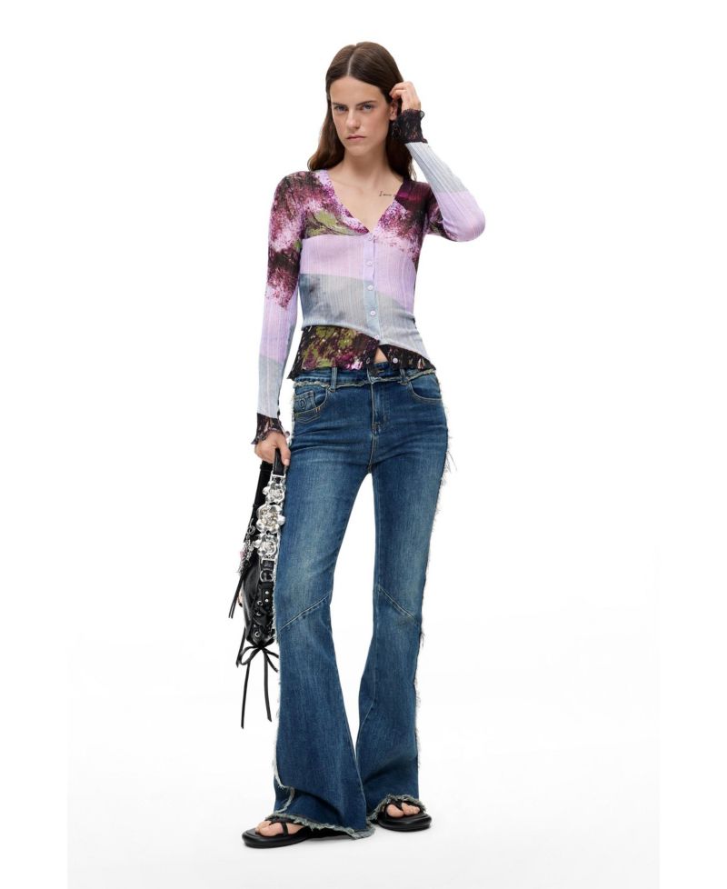 Women's Printed v-neck sweater