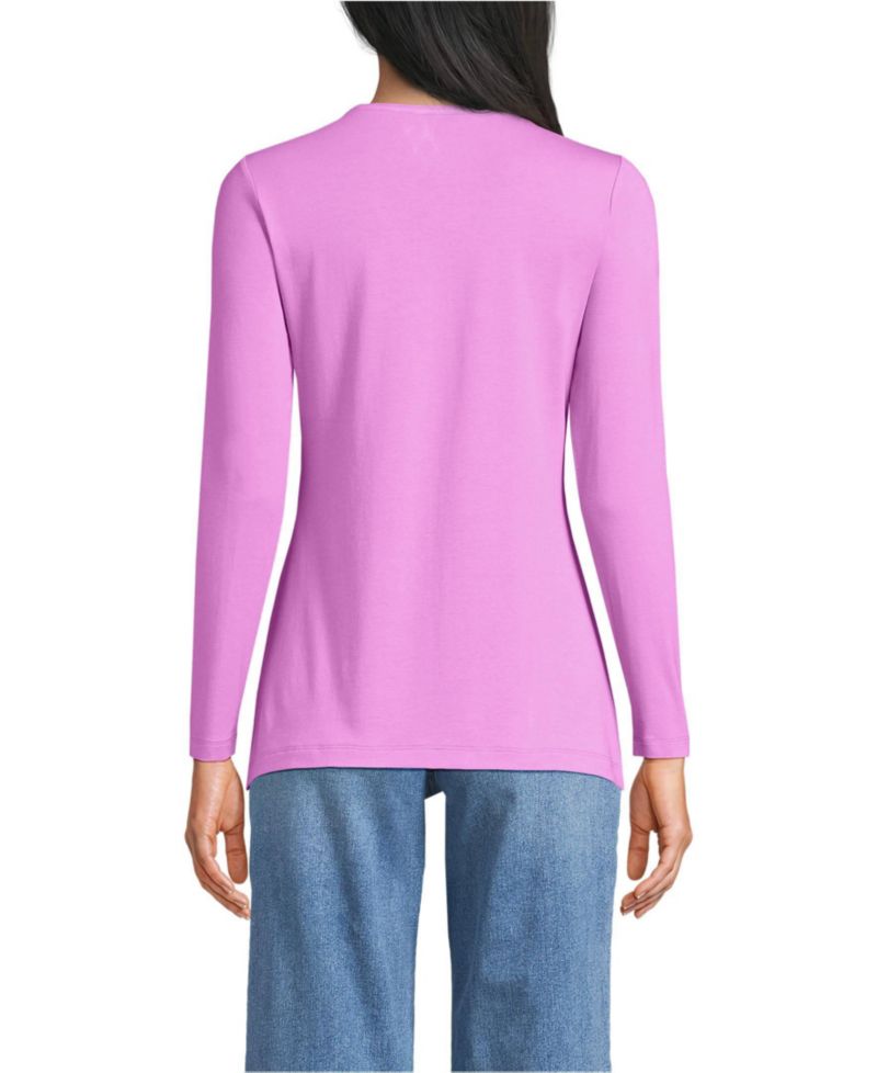 Women's Lightweight Jersey Skimming Long Sleeve Crew Neck T-shirt