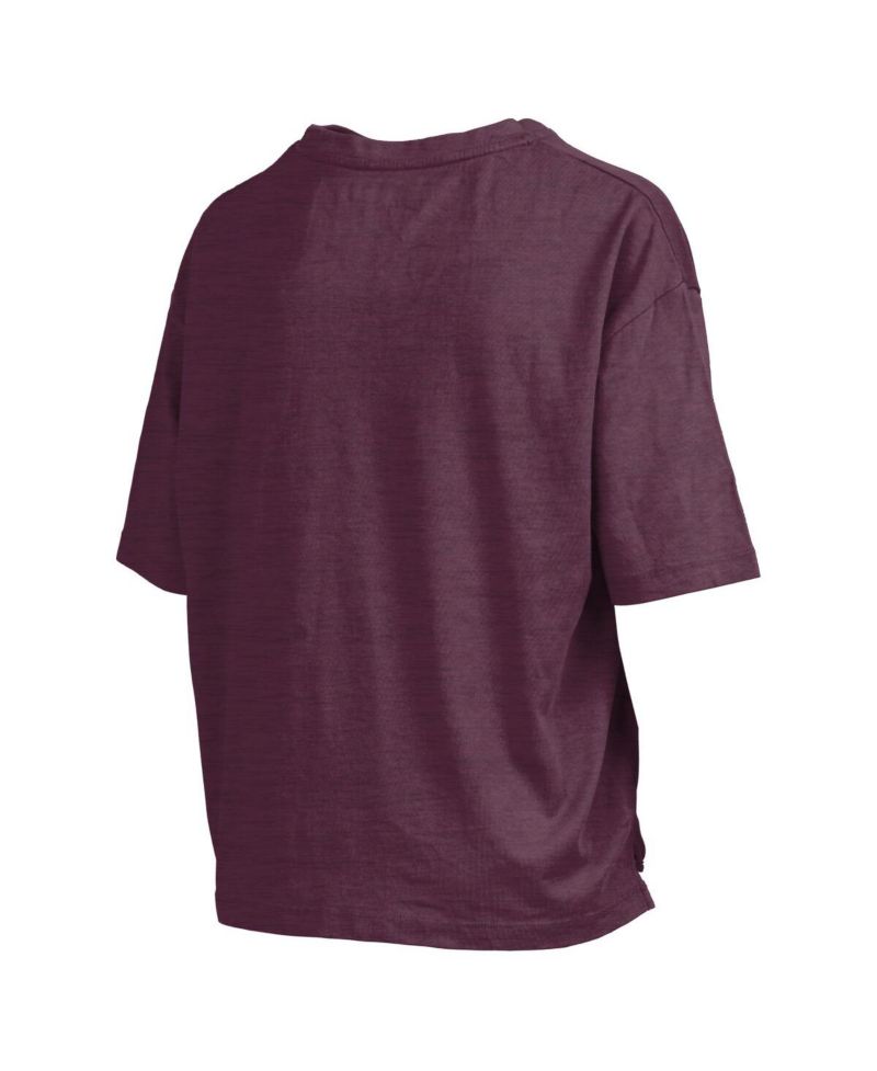 Women's Maroon Minnesota Golden Gophers Nelson Arch Over Logo Waist Length Oversized Slub T-Shirt