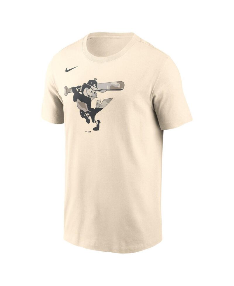 Men's Cream Baltimore Orioles Camo Logo T-Shirt
