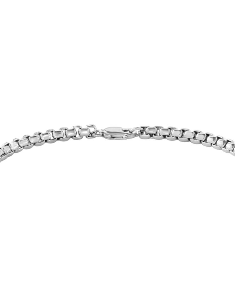 EFFY® Men's Black Spinel Cluster Box Link Bracelet in Sterling Silver