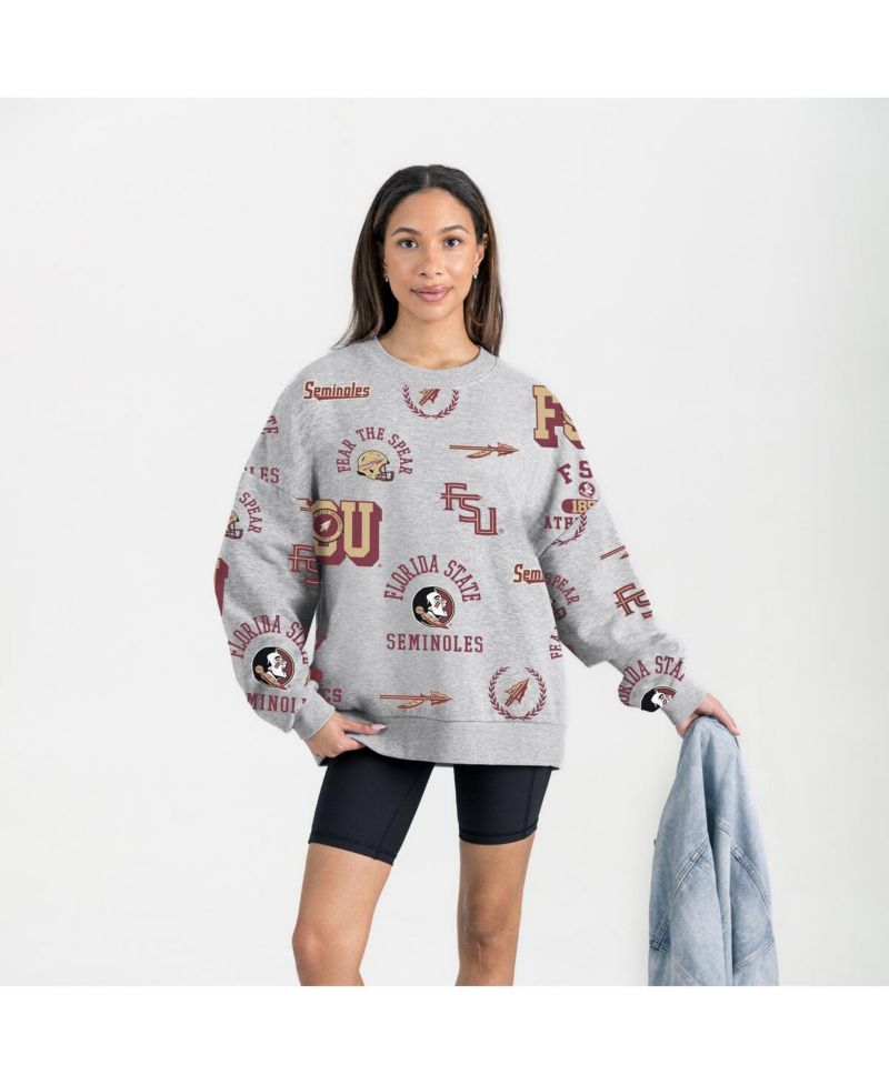 Women's Gray Florida State Seminoles Always on Repeat Fleece Sweatshirt
