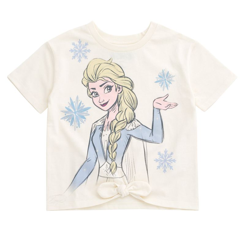 Little Girls Disney Queen Elsa T-Shirt and Shorts Outfit Set