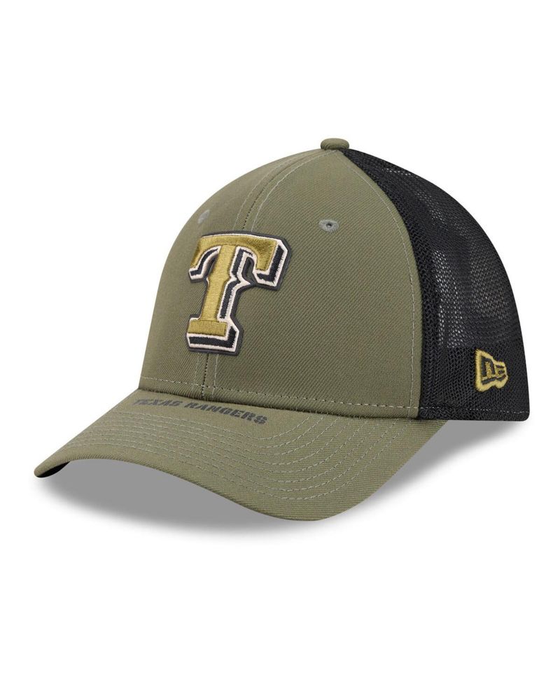 Men's Olive Texas Rangers 2026 Armed Forces Day 39THIRTY M-Crown Flex Hat