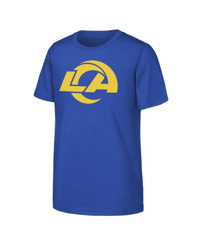 Big Boys and Girls Royal Los Angeles Rams Primary Logo Short Sleeve T-Shirt