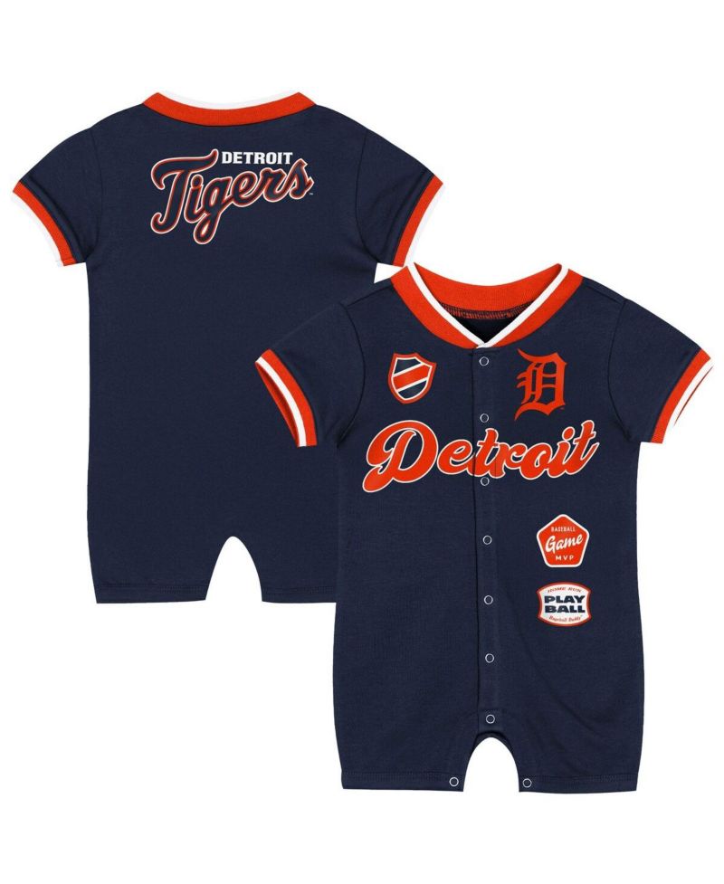 Baby Boys and Girls Navy Detroit Tigers Pinch Coverall