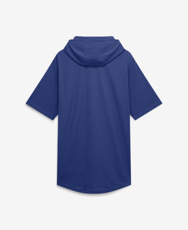 Men's Royal Texas Rangers Arched Wordmark Tri-Blend Hooded T-Shirt
