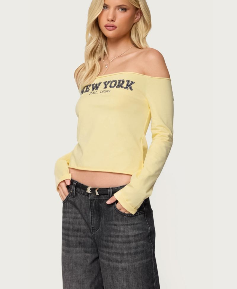 Women's New York Babe Off Shoulder Top