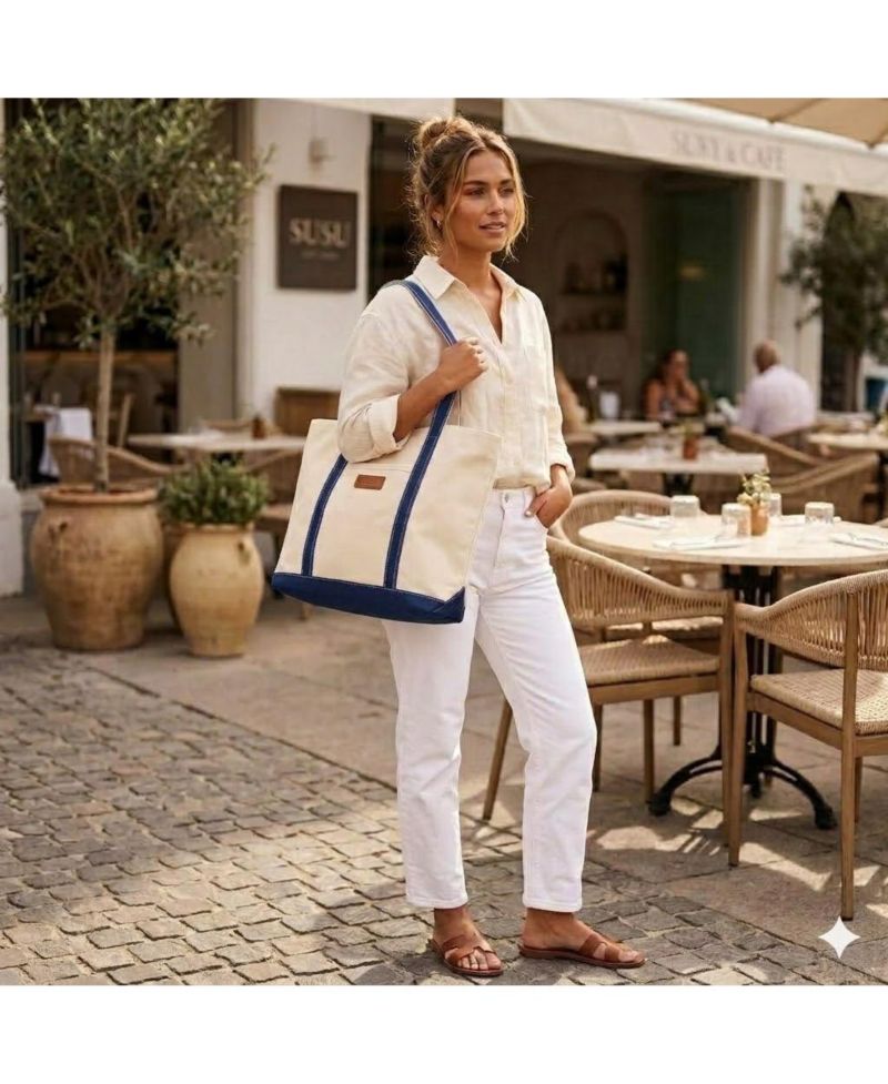 Women's Canvas Laptop Tote Bag Commuter Work Bag Everyday Shoulder Purse