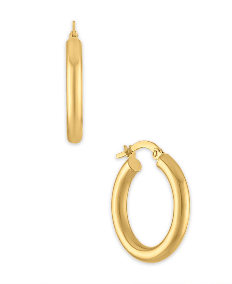 Polished Click-Top Hoop Earrings in 10k Yellow Gold