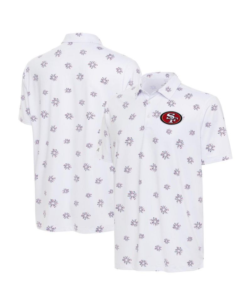 Men's White San Francisco 49ers Fireworks Polo