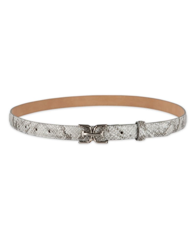 Women's Ultra Skinny Double-E Logo Plaque Buckle Belt