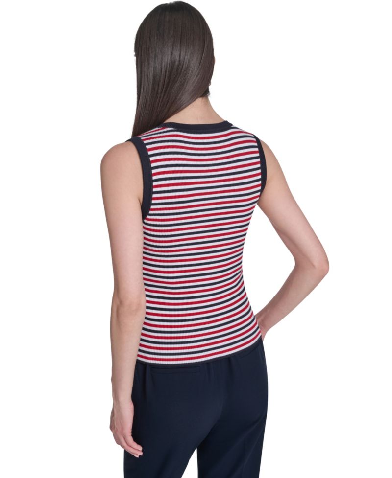 Women's V-Neck Striped Sweater