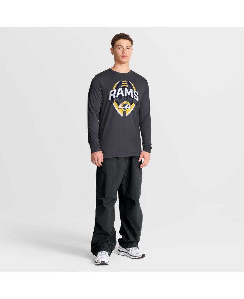 Men's Anthracite Los Angeles Rams Primetime Legend Icon Performance Long Sleeve T-Shirt