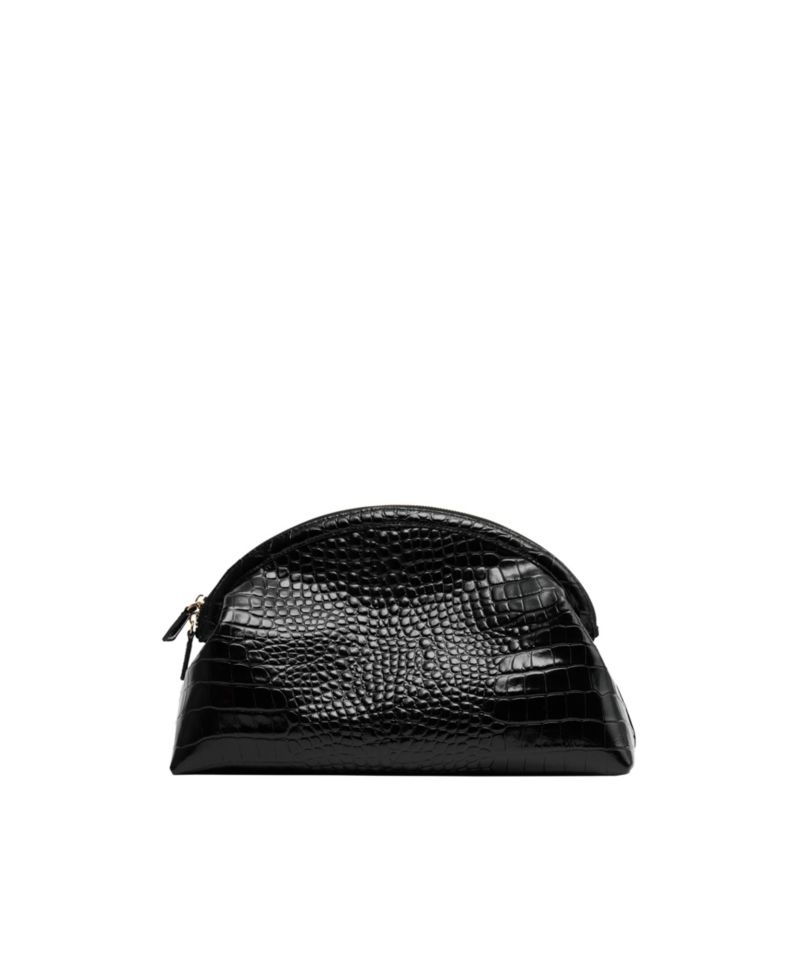 Selection Small Croc-Embossed Leather Clutch