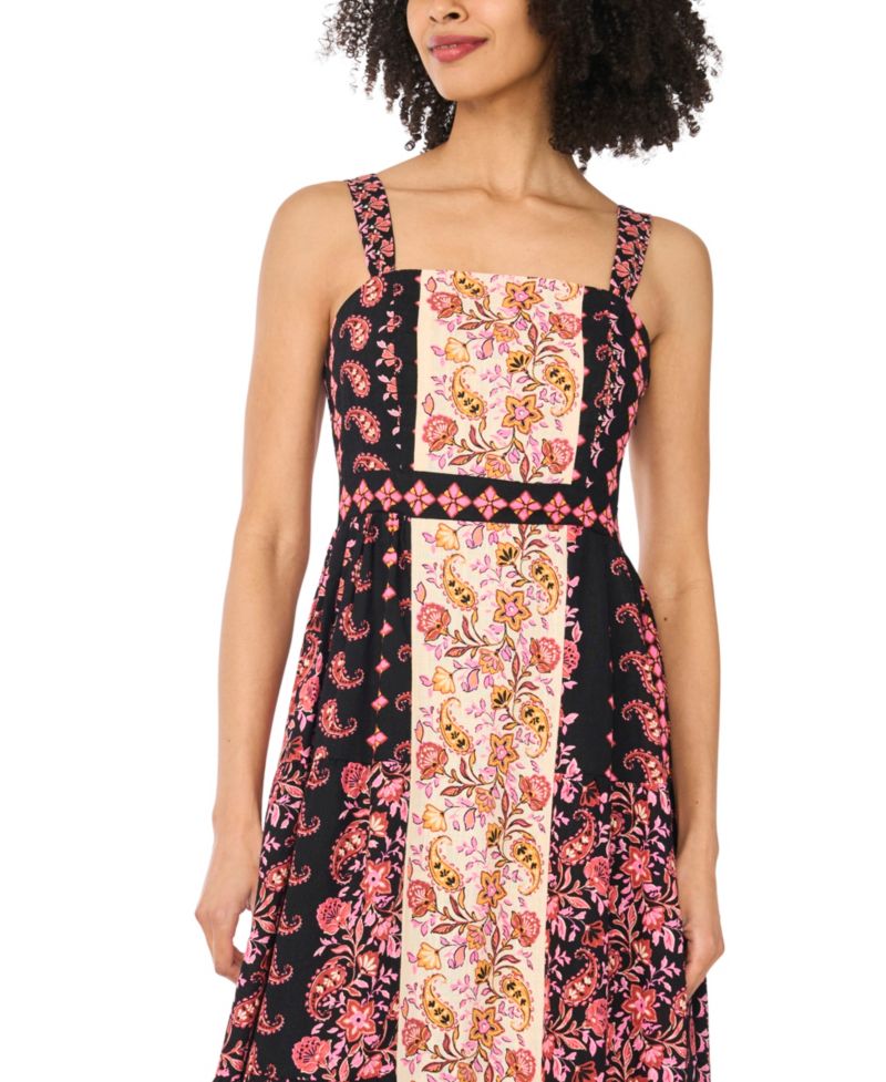Women's Sleeveless Square Neck Midi Dress