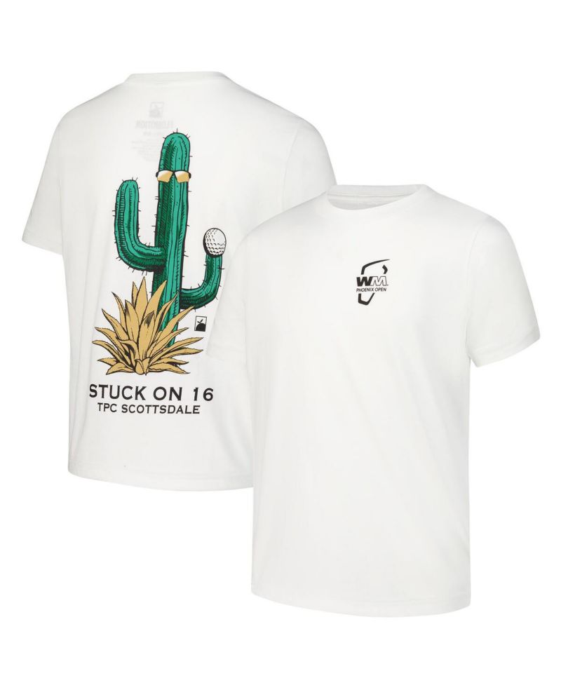 Big Boys and Girls White WM Phoenix Open Stuck on 16 T-Shirt