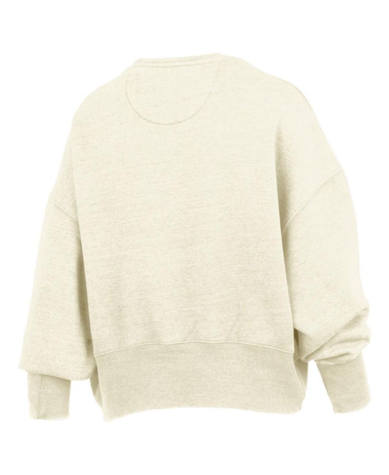 Women's Natural Kentucky Wildcats Oversized Waist-Length Crewneck Sweatshirt