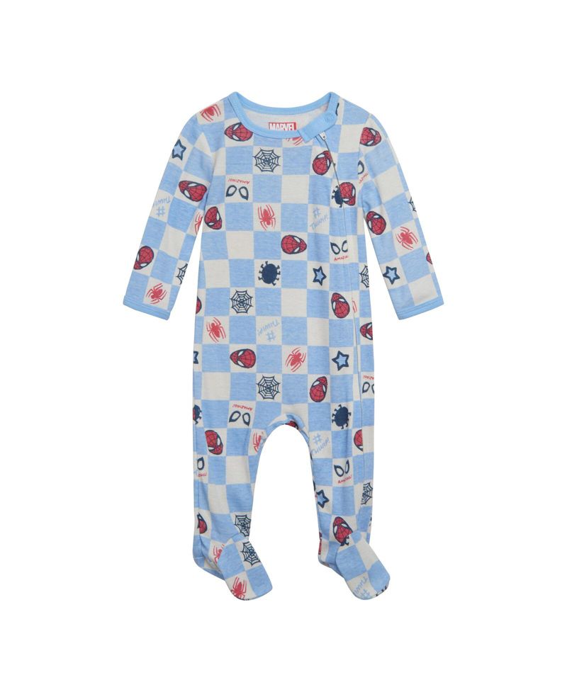 Baby Boys Marvel 2 Pack Zip Up Sleep N' Play Coveralls