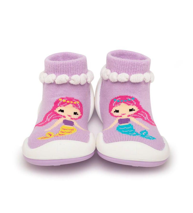 Baby Girls First Walk Sock Shoes Mermaid Sisters