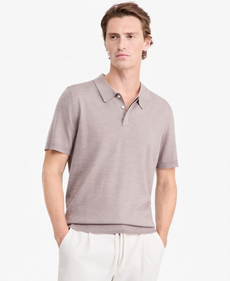 Men's Merino Wool-Blend Regular-Fit Polo Shirt