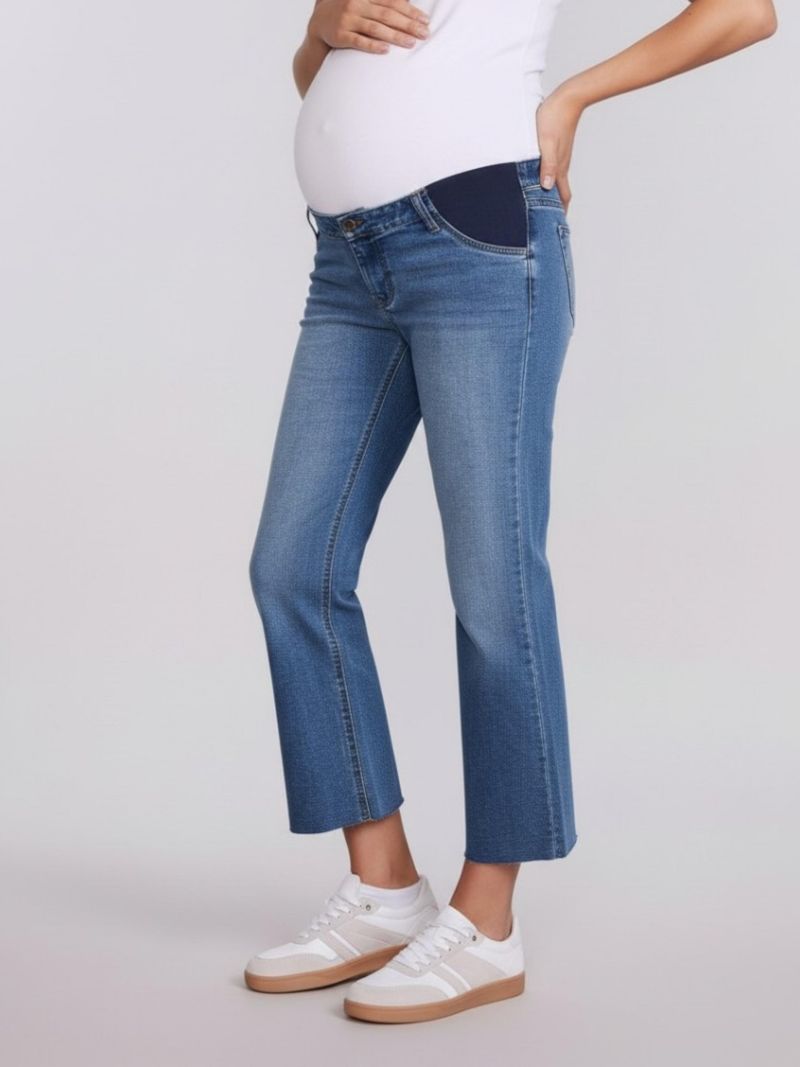 Women's Under the Belly Wide Leg Crop Jeans - Motherhood