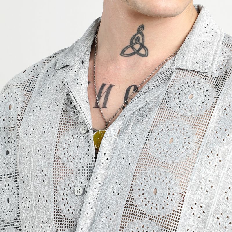 Men's Oversized Candy Striped Shirt