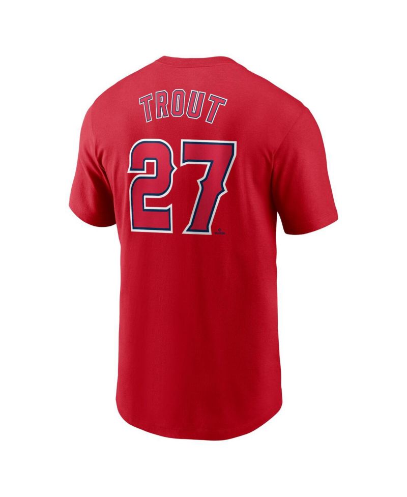Men's Mike Trout Red Los Angeles Angels Fuse Name & Number T-Shirt