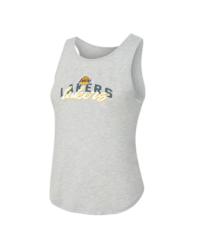 Women's 2-Piece Purple/Heather Gray Los Angeles Lakers Regulate Tank Pants Set
