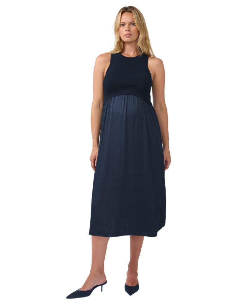 Maternity Sleeveless A-Line Midi Dress