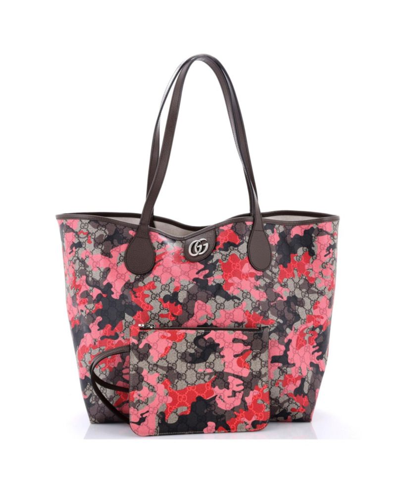 Large GG Open Tote GG Camouflage Coated Canvas