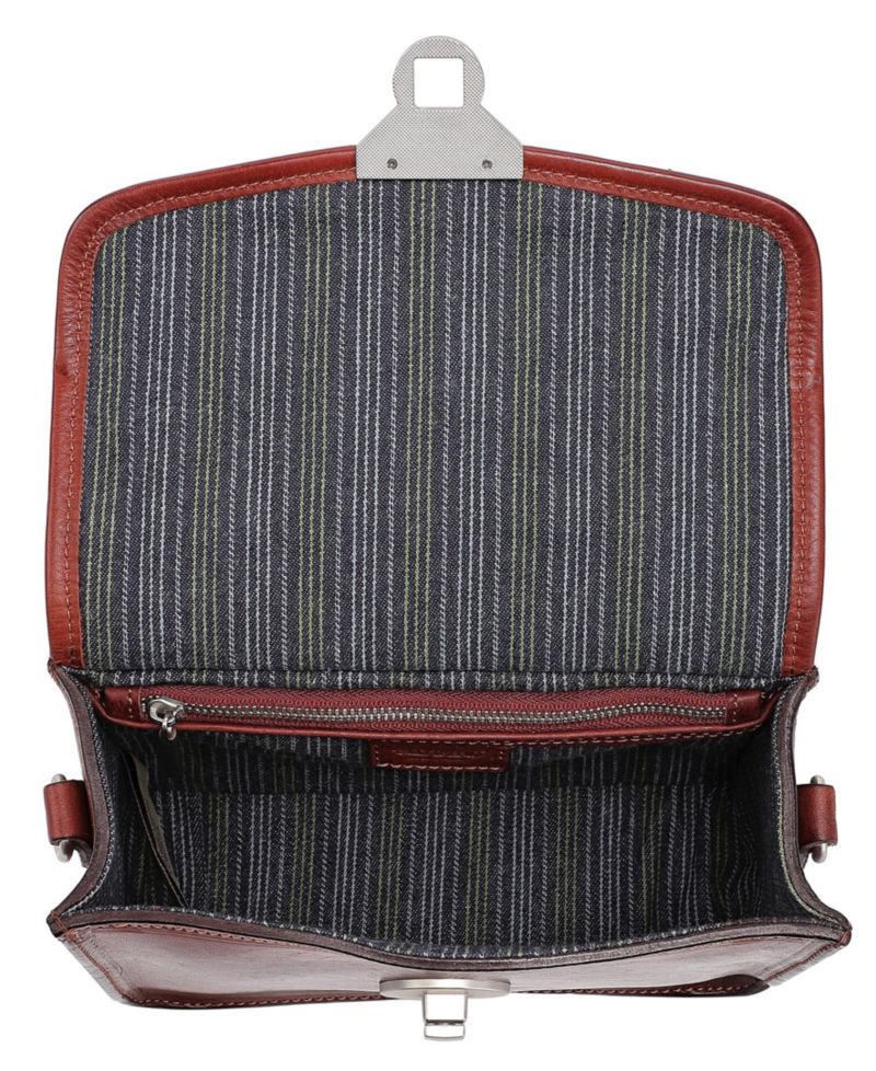 Laurel Mini Leather Convertible Pushlock Crossbody Bag