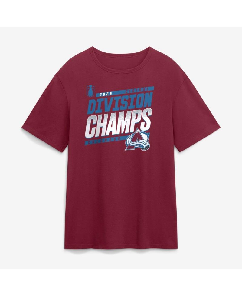 Men's Burgundy Colorado Avalanche 2026 Central Division Champions T-Shirt