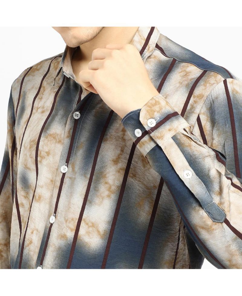 Men's Tie-Dye Striped Shirt