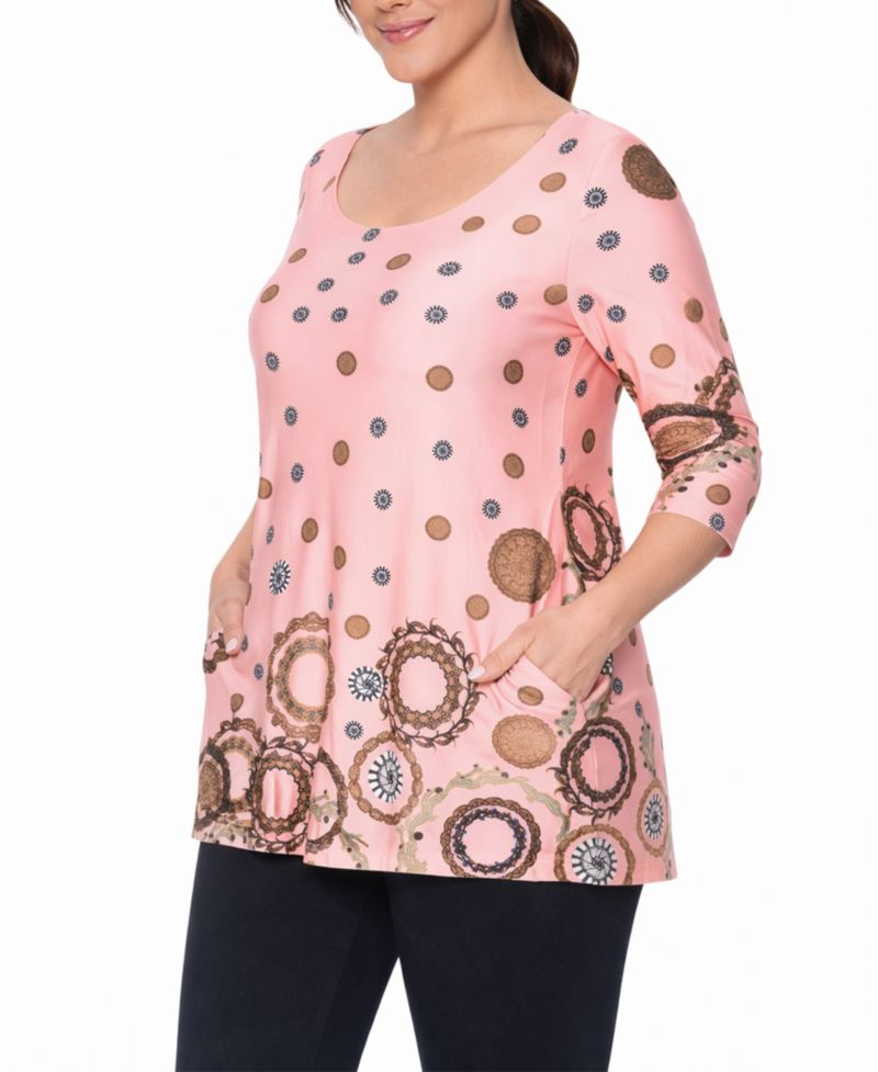 Women's Printed Sleeve Flowy Tunic Top