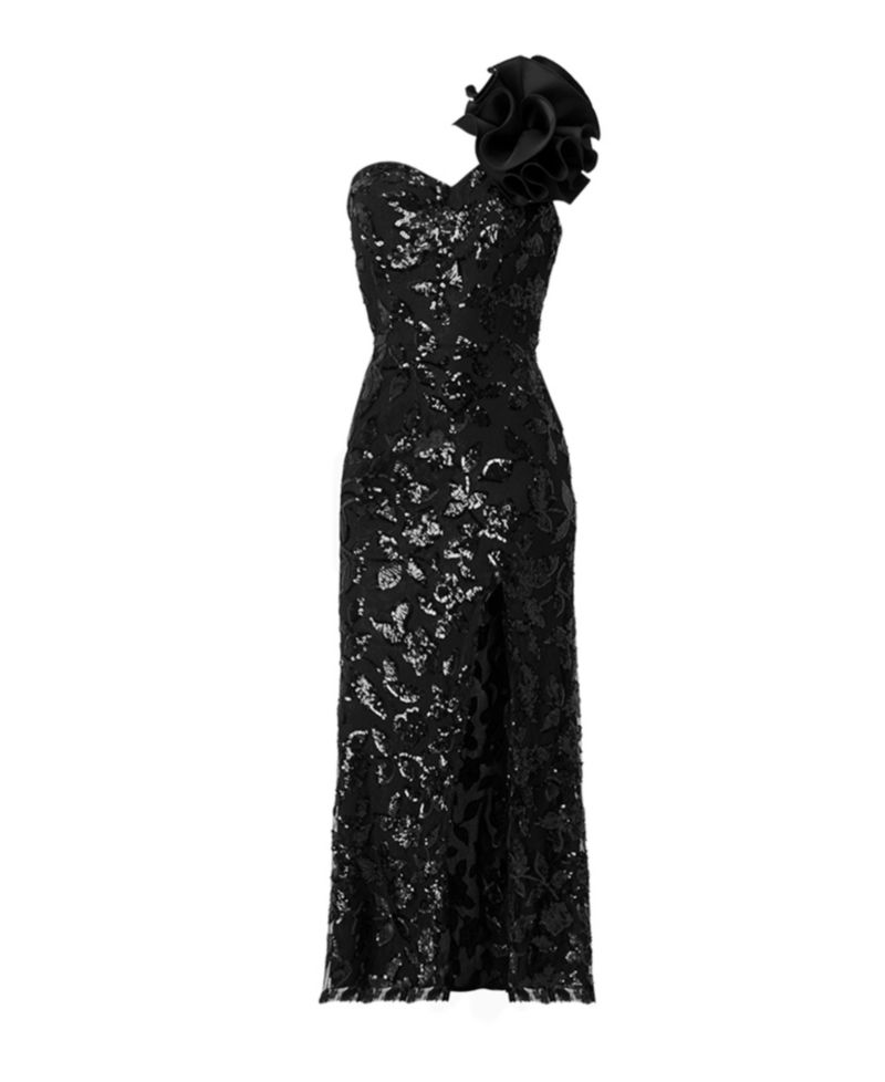 Women's Long Evening Dress with Bow