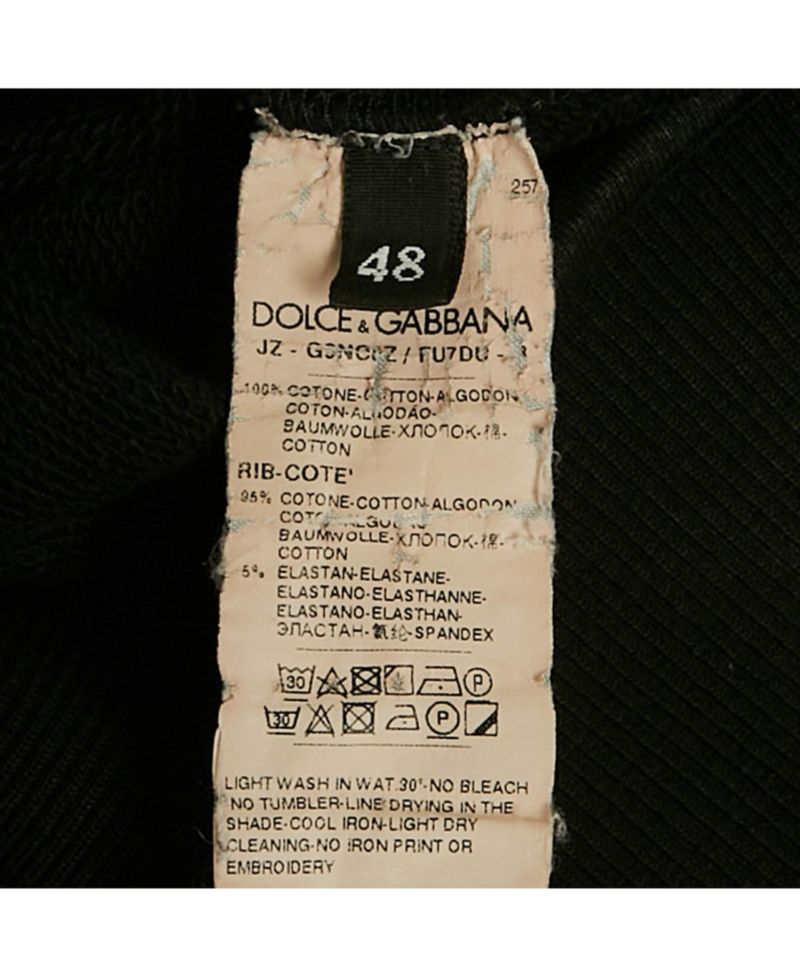 Men's Black Logo Embroidered Cotton Sweatshirt