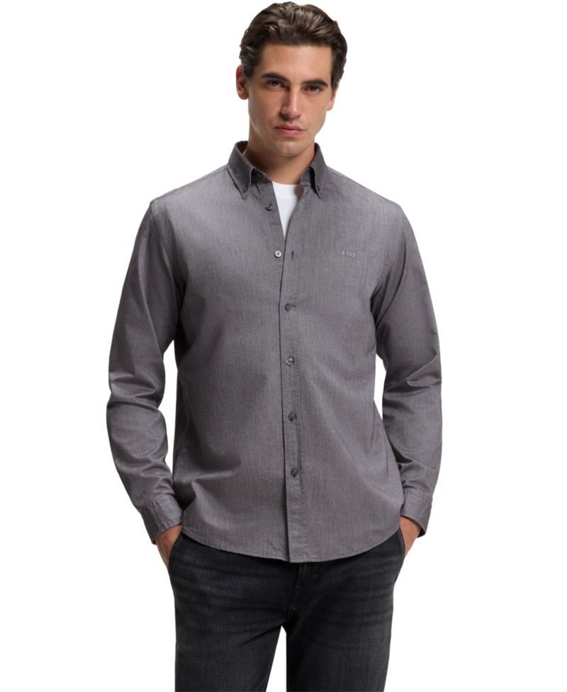 Men's Oxford Cotton Regular-Fit Button-Down Dress Shirt