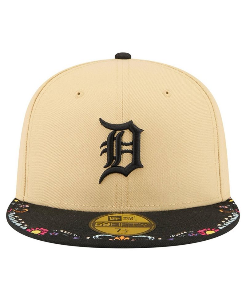 Men's Light Beige Detroit Tigers Two-Tone Embroidered Visor 59FIFTY Fitted Hat
