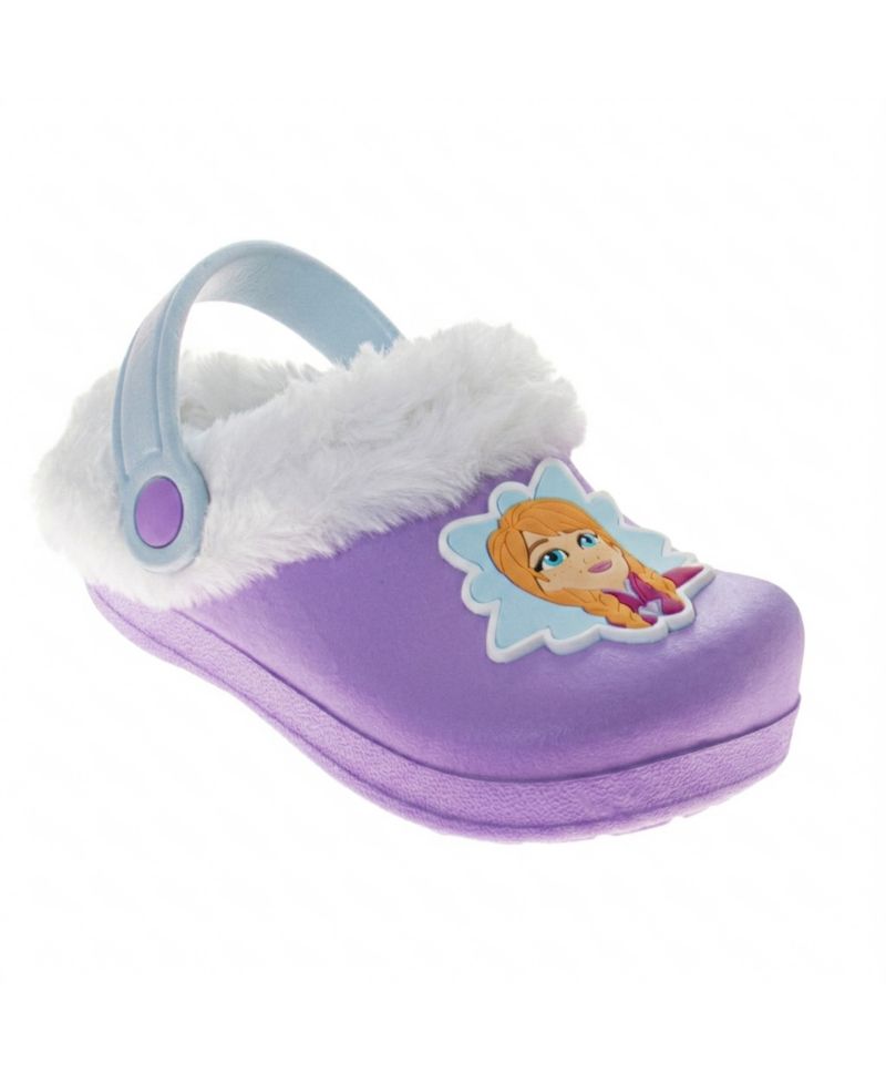 Little Girls Frozen Anna and Elsa Clogs Fuzzy, Fleece Lined, and Warm Garden Shoes