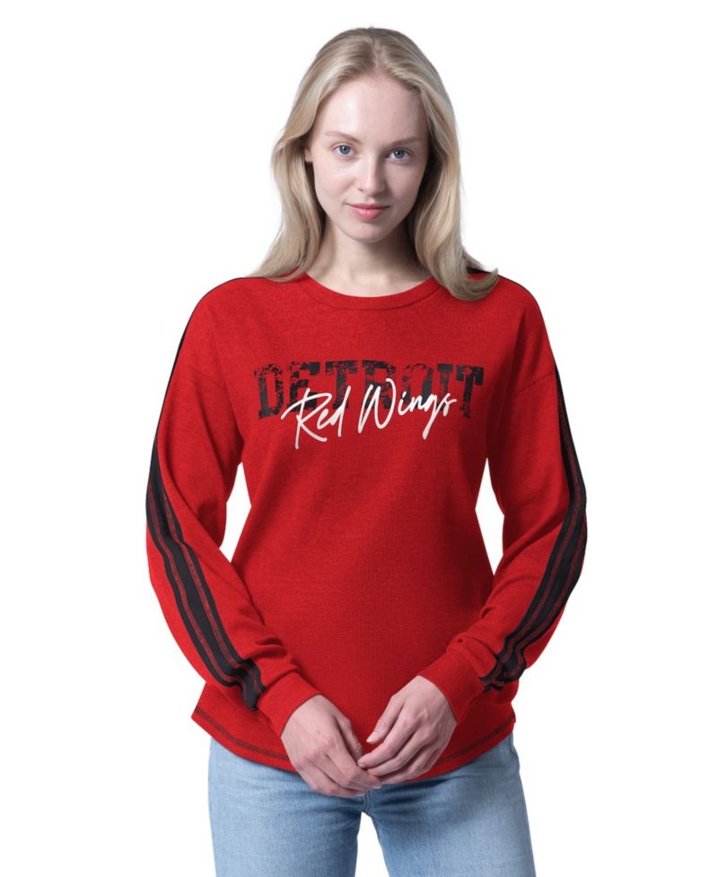 Women's Red Detroit Red Wings Advantage Thermal Long-Sleeve Tri-Blend T-Shirt