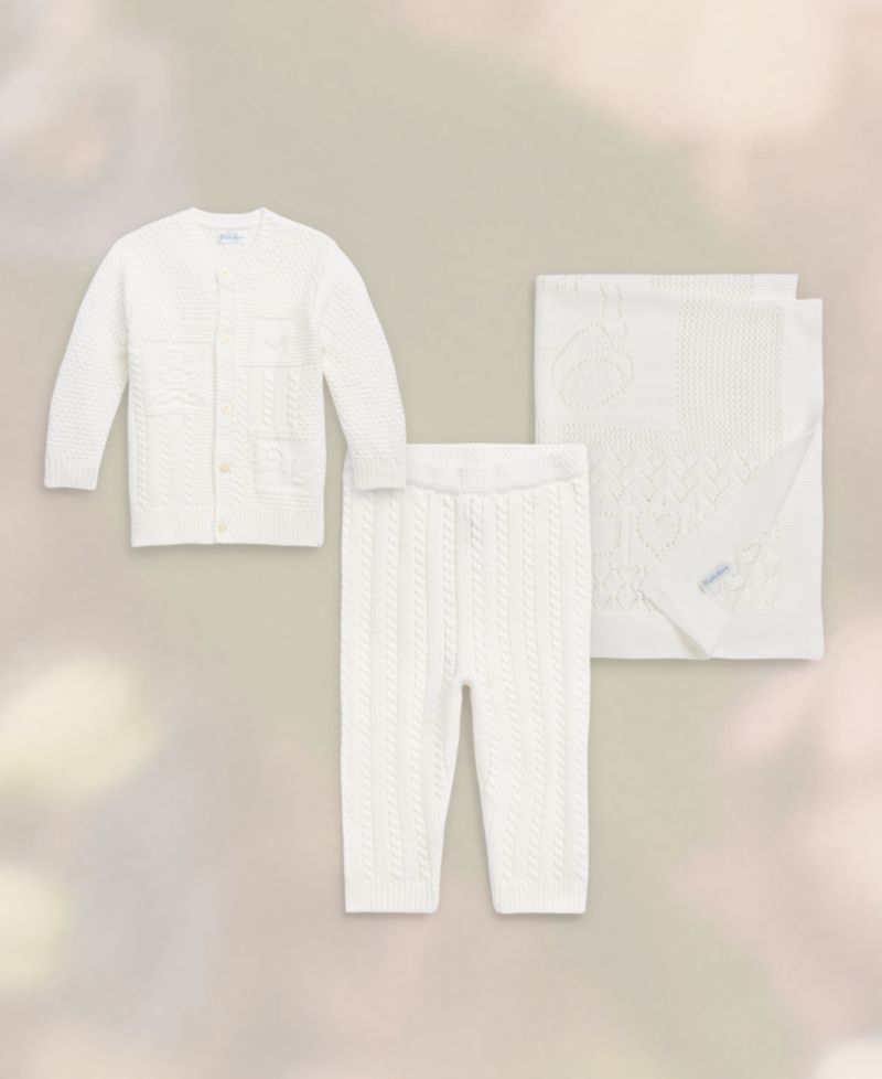 Baby Boys' and Baby Girls' Contrast-Knit Long-Sleeve Cardigan