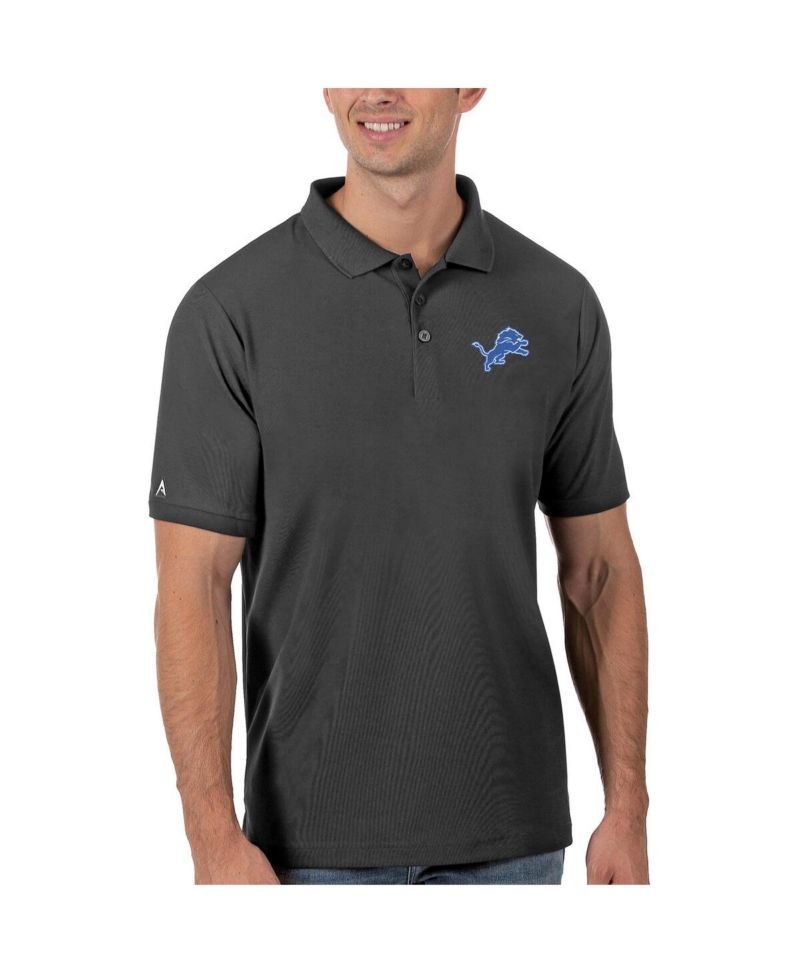 Men's Charcoal Detroit Lions Legacy Pique Polo Shirt