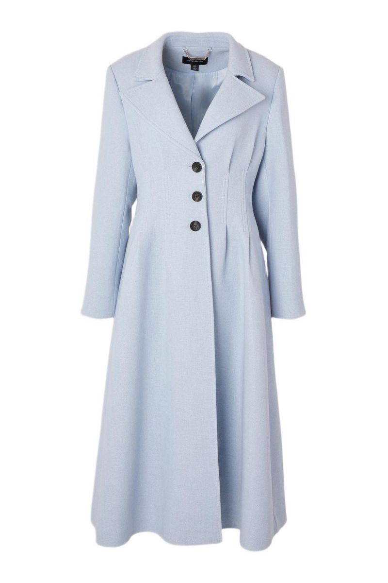 Women's Corset Detail Full Skirted Maxi Coat