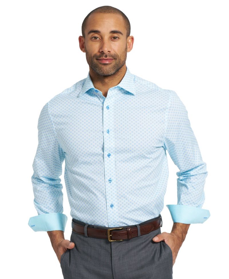 Men's Woven Mosaic Geometric Dress Shirt